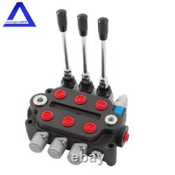3 Spool Hydraulic Control Valve Double Acting 3000PSI 25GPM 1/2 NPT In/Out Port