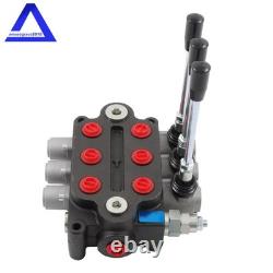 3 Spool Hydraulic Control Valve Double Acting 3000PSI 25GPM 1/2 NPT In/Out Port