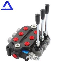 3 Spool Hydraulic Control Valve Double Acting 3000PSI 25GPM 1/2 NPT In/Out Port