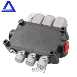 3 Spool Hydraulic Control Valve Double Acting 3000PSI 25GPM 1/2 NPT In/Out Port