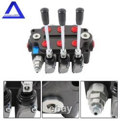 3 Spool Hydraulic Control Valve Double Acting 3000PSI 25GPM 1/2 NPT In/Out Port