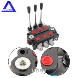 3 Spool Hydraulic Control Valve Double Acting 3000PSI 25GPM 1/2 NPT In/Out Port