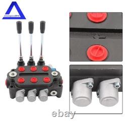 3 Spool Hydraulic Control Valve Double Acting 3000PSI 25GPM 1/2 NPT In/Out Port