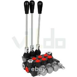 3 Spool Hydraulic Directional Control Valve 11 GPM 3600 PSI for Forklifts Loader