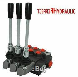11GPM Double Acting Adjustable 3 Spool Hydraulic Directional Control Valve