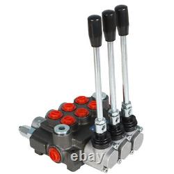 3 Spool Hydraulic Directional Control Valve 13GPM BSPP Interface+Conversion Plug