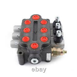 3 Spool Hydraulic Directional Control Valve 25GPM Double Acting Adjustable USA
