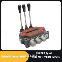 3 Spool Hydraulic Directional Control Valve 25GPM for Tractor Loader withJoystick