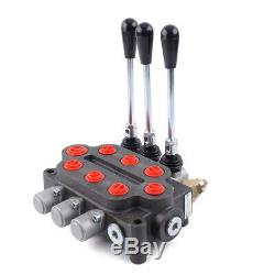 3 Spool Hydraulic Directional Control Valve Double Acting 25 GPM Adjustable US
