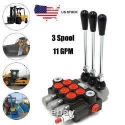 3 Spool Hydraulic Directional Control Valve Pressure Valves 11 GPM for Loader US