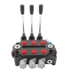 3 Spool Hydraulic Directional Valve 25 GPM 3000 PSI 1/2 BSPP Double Acting