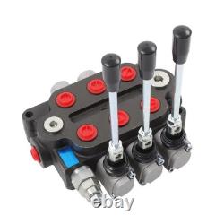 3 Spool Hydraulic Directional Valve 25 GPM 3000 PSI 1/2 BSPP Double Acting
