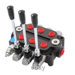 3 Spool Hydraulic Directional Valve 25 GPM 3000 PSI 1/2 BSPP Double Acting