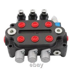 3 Spool Hydraulic Directional Valve 25 GPM 3000 PSI 1/2 BSPP Double Acting