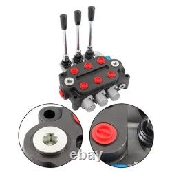 3 Spool Hydraulic Directional Valve 25 GPM 3000 PSI 1/2 BSPP Double Acting
