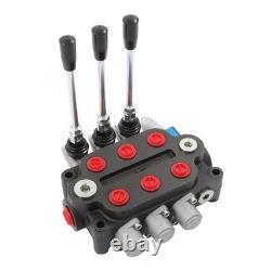 3 Spool Hydraulic Directional Valve 25GPM 3000 PSI 1/2 BSPP Double Acting