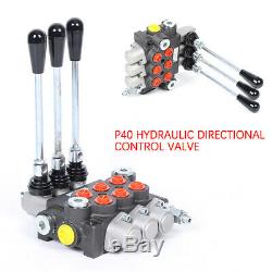 3 Spool P40 Hydraulic Directional Control Valve, Manual Operate, 13GPM 250 bar