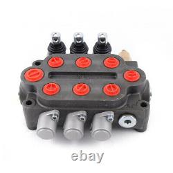 3Spool 25gpm 3000PSI Hydraulic Directional Control Valve Double Acting USED