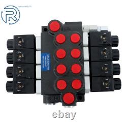 4 Spool, 13 GPM, 12V DC Hydraulic Monoblock Solenoid Directional Control Valve