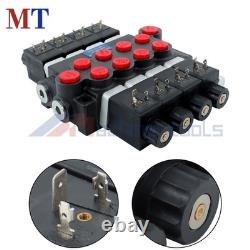 4 Spool 13GPM Hydraulic Directional Valve 12V DC 3600PSI Kit
