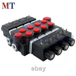 4 Spool 13GPM Hydraulic Directional Valve 12V DC 3600PSI Kit