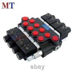 4 Spool 13GPM Hydraulic Directional Valve 12V DC 3600PSI Kit