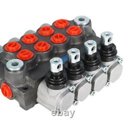 4 Spool Hydraulic Directional Control Valve 11GPM BSPP Interface+Conversion Plug