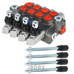 4 Spool Hydraulic Directional Control Valve 11GPM BSPP Interface+Conversion Plug