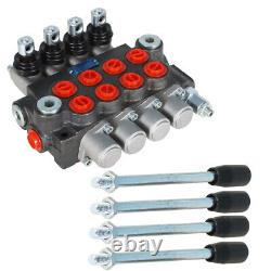 4 Spool Hydraulic Directional Control Valve 11GPM BSPP Interface+Conversion Plug