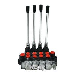 4 Spool Hydraulic Directional Control Valve 11Gpm Motors Double Acting