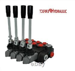 4 Spool Hydraulic Directional Control Valve 11gpm 40L Double Acting Cylinder DA
