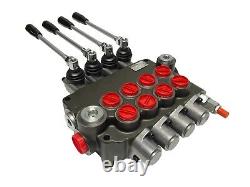 4 Spool Hydraulic Directional Control Valve Open Center 21 GPM 3600 PSI NEW