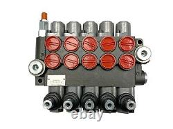 5 Spool Hydraulic Direction Control Valve Open Center 13 GPM 3600 PSI NEW
