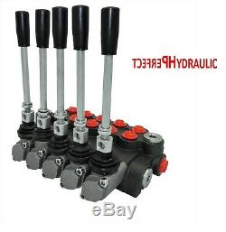 5 Spool Hydraulic Directional Control Valve 11gpm, Double Acting Cylinder 40 L