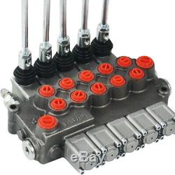 5 Spool Hydraulic Directional Control Valve 11gpm, Double Acting Cylinder 40L