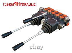 5 Spool Hydraulic Directional Control Valve 2x JOYSTICK 11gpm 40L 5x Double 5xDA