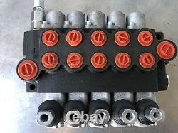 5 Spool Hydraulic Directional Control Valve Double Acting Cylinder NO HANDLES