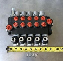 5 Spool Hydraulic Directional Control Valve Double Acting Cylinder NO HANDLES