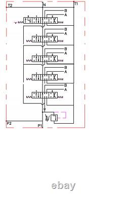 5 Spool Hydraulic Directional Valve 2x JOYSTICK 11gpm 40L 4x DA 1x Floating