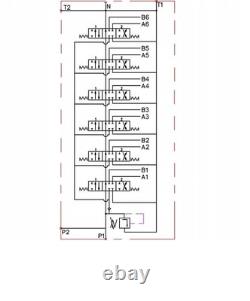6 Bank Hydraulic Directional Control Valve 21gpm 80L Double Acting Cylinder ex