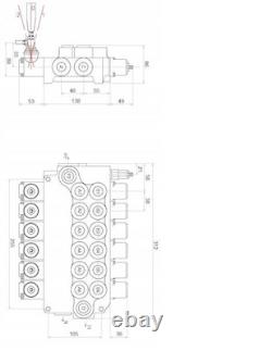 6 Bank Hydraulic Directional Control Valve 21gpm 80L Double Acting Cylinder ex