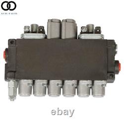 6 Spool 11 GPM Hydraulic Backhoe Directional Control Valve With 2 Joysticks