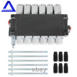 6 Spool 11GPM Hydraulic Directional Control Valve 3600PSI Adjustable+conversion