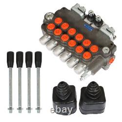 6 Spool 21 GPM 3625 PSI Hydraulic Directional Control Valve SAE With 2 Joysticks