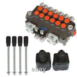 6 Spool 21 GPM 3625 PSI Hydraulic Directional Control Valve SAE With 2 Joysticks