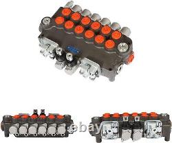 6 Spool 21 GPM 3625 PSI Hydraulic Directional Control Valve SAE With 2 Joysticks