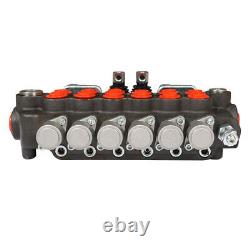 6 Spool 21 GPM 3625 PSI Hydraulic Directional Control Valve SAE With 2 Joysticks