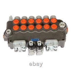 6 Spool 21 GPM 3625 PSI Hydraulic Directional Control Valve SAE With 2 Joysticks