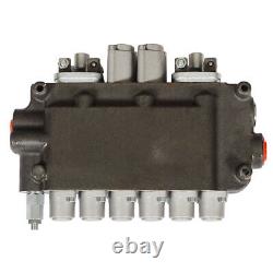 6 Spool 21 GPM 3625 PSI Hydraulic Directional Control Valve SAE With 2 Joysticks