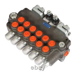 6 Spool 21 GPM 3625 PSI Hydraulic Directional Control Valve SAE With 2 Joysticks